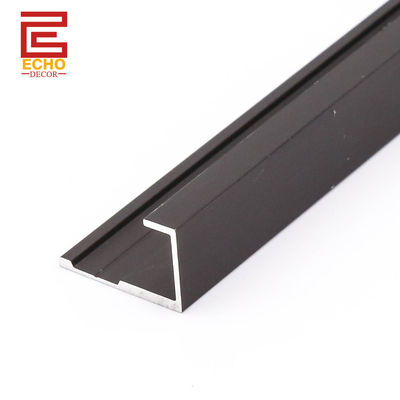 qualità  Decorative Wall Panel Trim Matte Black Aluminium End Cap Trim For PVC Panel fabbrica