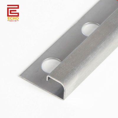 Strisce di bordo di piastrelle in metallo grigio 304 in acciaio inossidabile Piastrelle spazzolate 12,5 mm