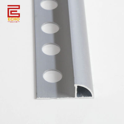 Matte Silver Quarter Round Tile Trim Aluminum Tile Outside Corner Edge Trim 10mm