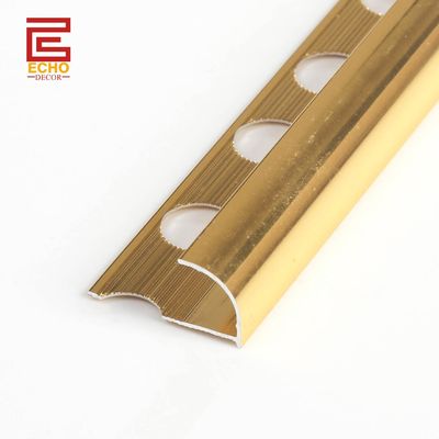 Decorative lucidate in oro arrotondate in alluminio 12 mm per la finitura degli angoli