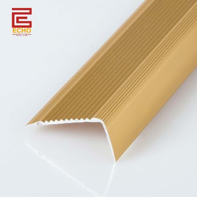 GOLD L Shaped Stair Nose Trim Lvp Non Slip Aluminium Outdoor Step Edge Strips