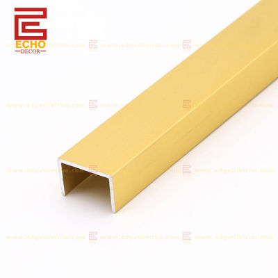 Decorative Tile Edge Matte Gold U Shape Aluminum Tile Trim 2.5