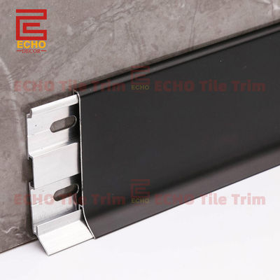 Moderno di alluminio Wall Baseboard Trim Skirting Board Profili Nero 40-120mm Larghezza