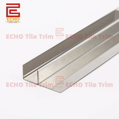 Acciaio inossidabile F-Shaped Tile Trim 9-12mm per pannelli di vetro