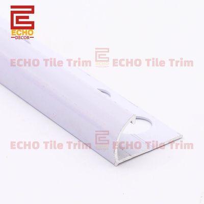 Striscia di transizione per rivestimento in alluminio a bordo tondo in metallo bianco per piastrelle