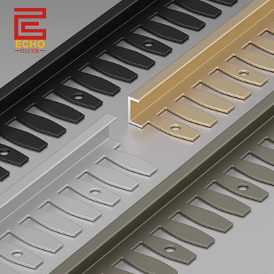 Strisce di finitura per piastrelle con bordo in alluminio nero opaco flessibile